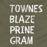 Ode to the Songmen military green longsleeve tee close-up design